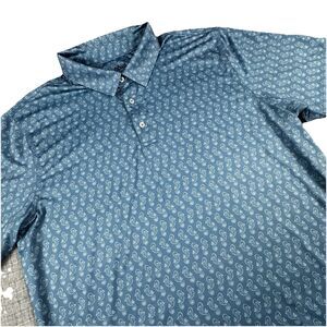 Chubbies The Weekend Has Arrived Polo Men XL Blue Performance Golf AOP Seahorse